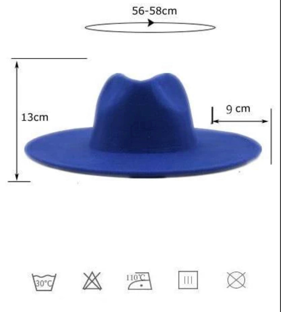 JAZZ Wool Wide Brim Fedora Hat